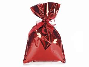Busta sacchetti regalo rosso metallizzato