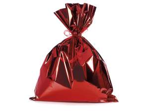Sacchetto buste regalo rosso metallizzato
