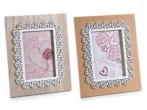 Grossiste porte photo en bois coeurs