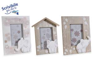 Cadre photo éléphant en bois en gros