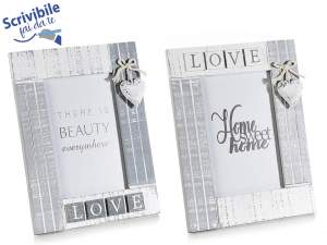 Porte-photo en bois en gros pendentif coeur