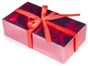 Caja de regalo de PVC rojo al por mayor