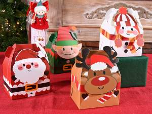 Caja de papel con estampado navideño al por mayor