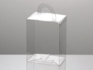Caja rectangular de PET con asa