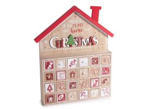 ingrosso calendario avvento casetta legno