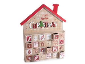 ingrosso calendario avvento casetta legno