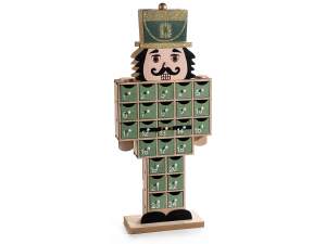 Calendario de adviento de cascanueces de madera al
