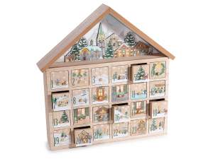 calendario avvento natale legno ingrosso