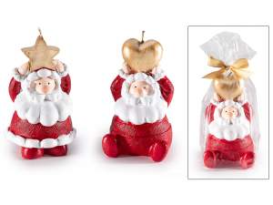 ingrosso candela babbo natale cuore stella