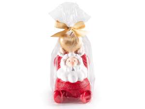 ingrosso candela babbo natale cuore stella