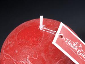 Candela sfera rosso rubino