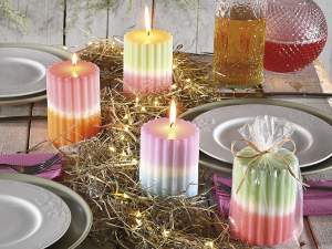 ingrosso candele cilindro colorate