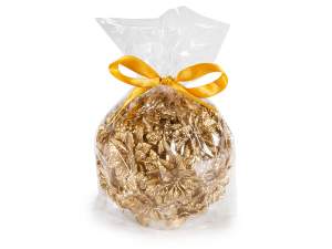 ingrosso candela sfera fiori oro natale