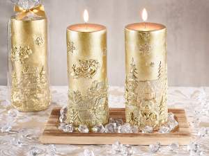 ingrosso candela natale regalo rilievo villaggio