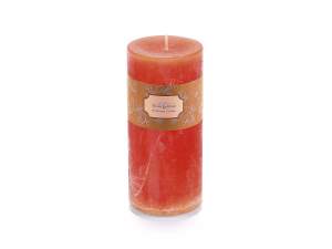 Candela cilindrica arancione fiamma