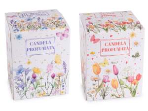 ingrosso candela vetro campana fiori