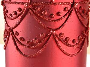 ingrosso candele rosse decorat e in rilievo