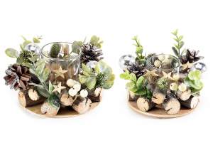 gold Christmas centerpieces twigs pine cones