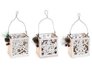 Wood Christmas lantern candle holder wholesaler