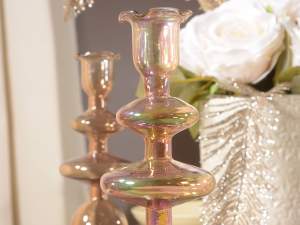 wholesale colored glass candle holder
