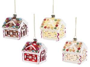 Grossista casetta natale vetro addobbo
