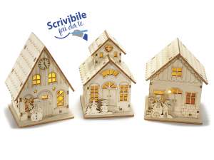 Natale casetta legno luce