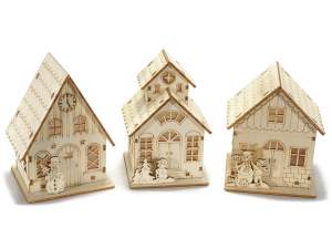 Natale casetta legno luce