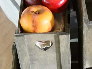 Cassetta legno decorato intarsio cuore