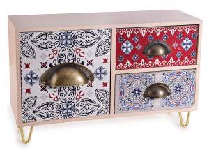 Ingrosso cassettiera portaoggetti legno