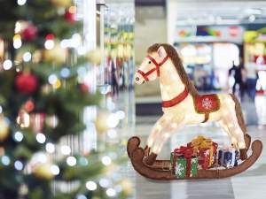 grossista decoro luminoso natale cavallo dondolo