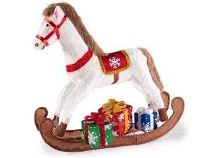 grossista decoro luminoso natale cavallo dondolo