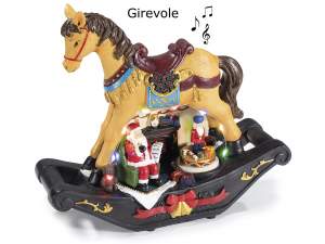 ingrosso cavalluccio dondolo natale musica luci