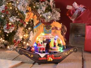 ingrosso cavalluccio dondolo natale musica luci