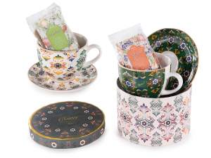 Infuzie de ceai de plante 40g in cana de portelan majolica