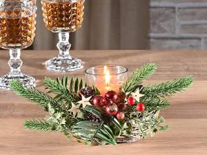 wholesale centerpiece sprig berries candle