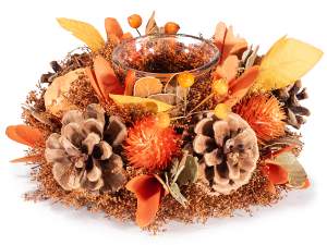 wholesale table center leaves pine cones autumn