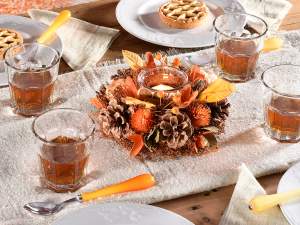 wholesale table center leaves pine cones autumn