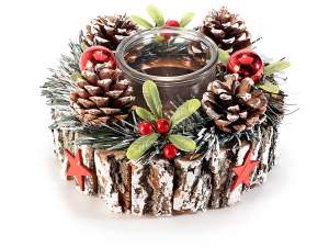 Mayorista de centros de mesa navideños con piñas