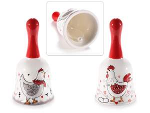 wholesale ceramic hen bell