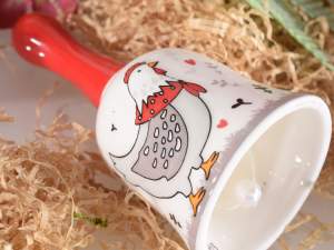wholesale ceramic hen bell