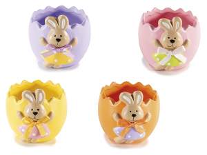 wholesale ceramic egg cases easter rabbit