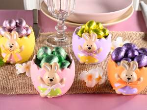 wholesale ceramic egg cases easter rabbit