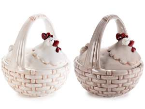 wholesale ceramic hen basket container