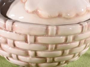 wholesale ceramic hen basket container