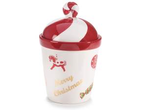 wholesale christmas ceramic food jar