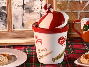 wholesale christmas ceramic food jar