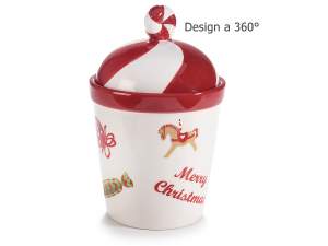 wholesale christmas ceramic food jar