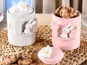Wholesaler ceramic jars decorative rabbits