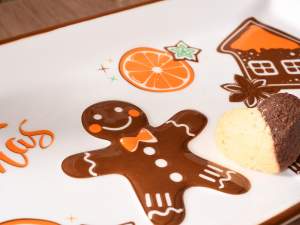 Wholesale plate tray gingerbread man
