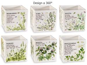 Wholesaler ceramic vase written Herbs
